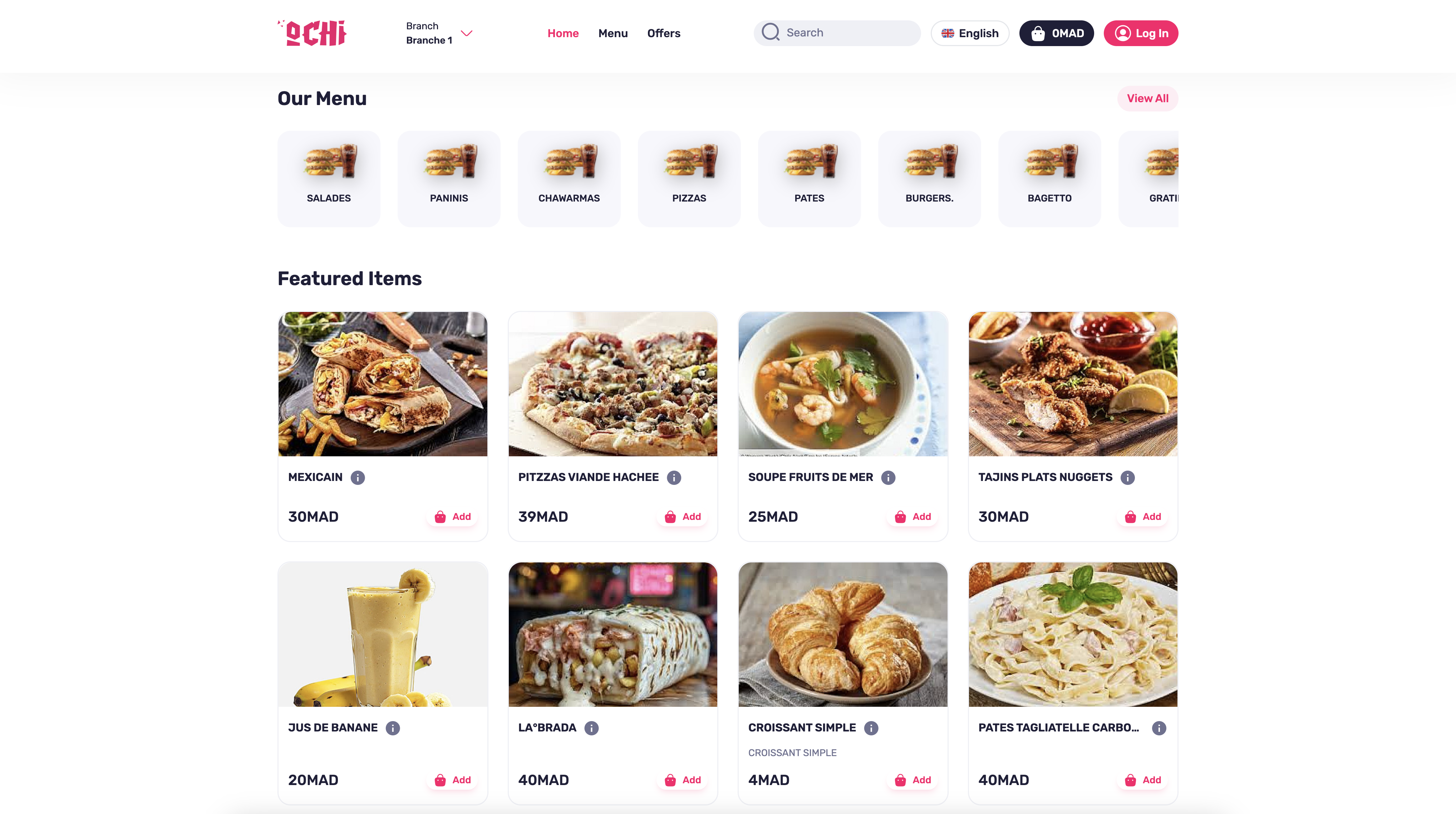 OCHI Restaurant Management System Dashboard